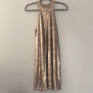 Gold sequined dress